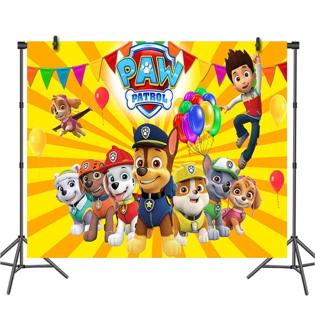 Fondo personalizado con nombre de la patrulla canina para niño, decoración  de fondo para fiesta de cumpleaños, cartel de cachorro, estudio fotográfico  - AliExpress