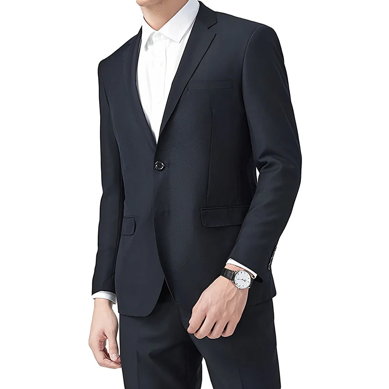Autumn Man's Single Breasted Suit Jacket Solid Color Simple Business Suits Versatile Blazer Coat