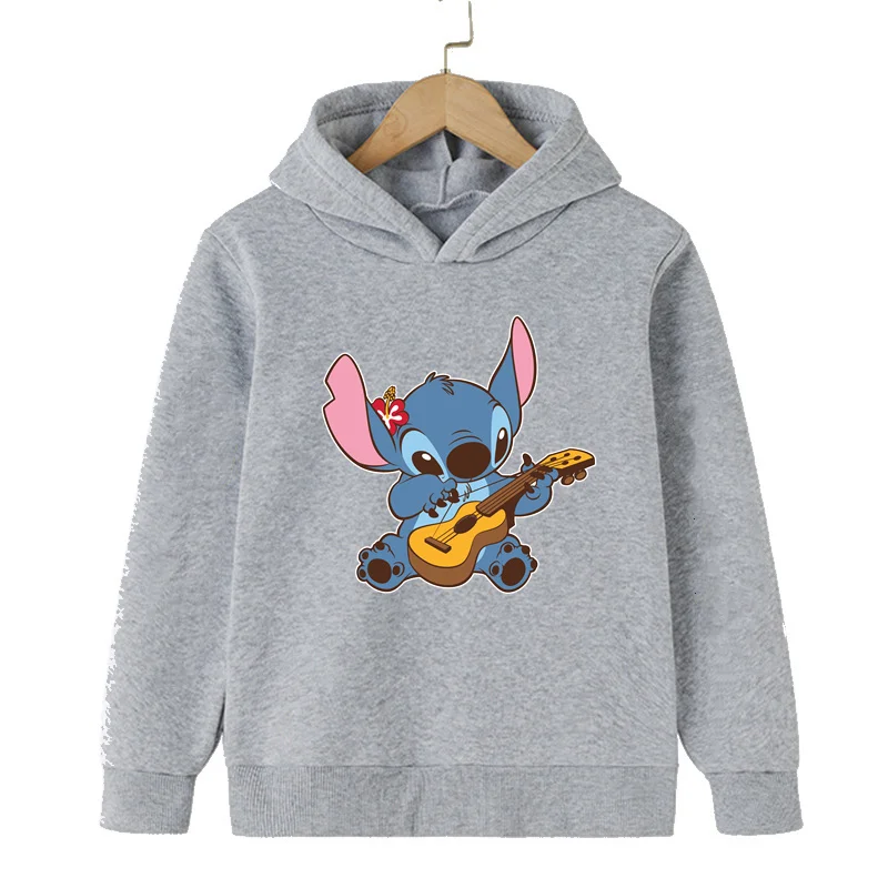 

Lilo Stitch Hoodie Disney Sweatshirt Boy Clothes Hoody Girl Clothing Lovely Fashion Hoodies New Street Wear Warm 100-160 Kids
