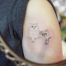 

Waterproof Temporary Tattoo Sticker Cute Cat Design Body Art Fake Tattoo Flash Tattoo Arm Female Male