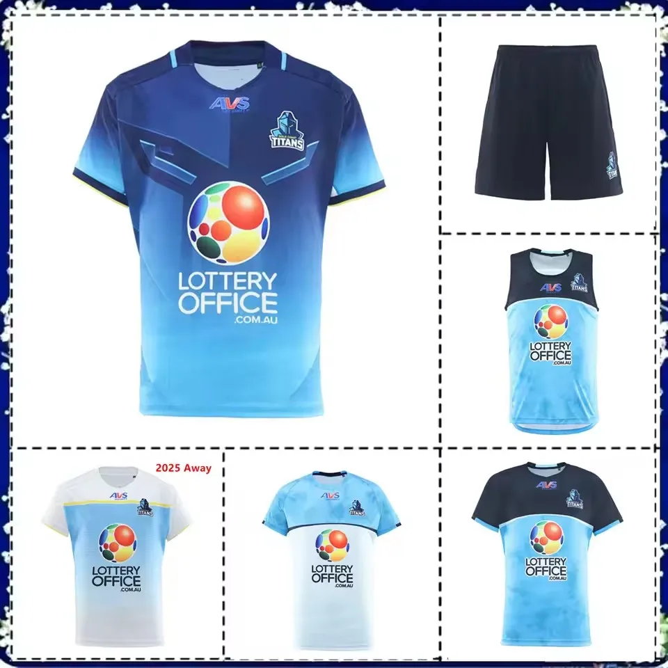 GOLD COAST TITANS HOME RUGBY JERSEY / TITANS MEN'S TRAINING TEE SHIRT SINGLET SHORTS Size:S-5XL