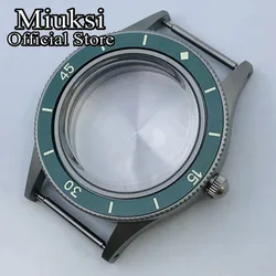 Miuksi 40mm Retro Watch Case with Domed Glass and Luminous Bezel for Fit NH35 NH36 NH34 (Style 5 Green)
