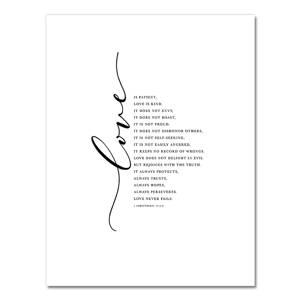 Inspirational Christian Scripture Black and White Wall Art Canvas Prints