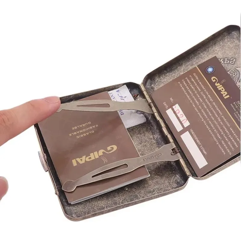Vintage-Style Carved Cigarette Storage Case with Gift Box Packaging