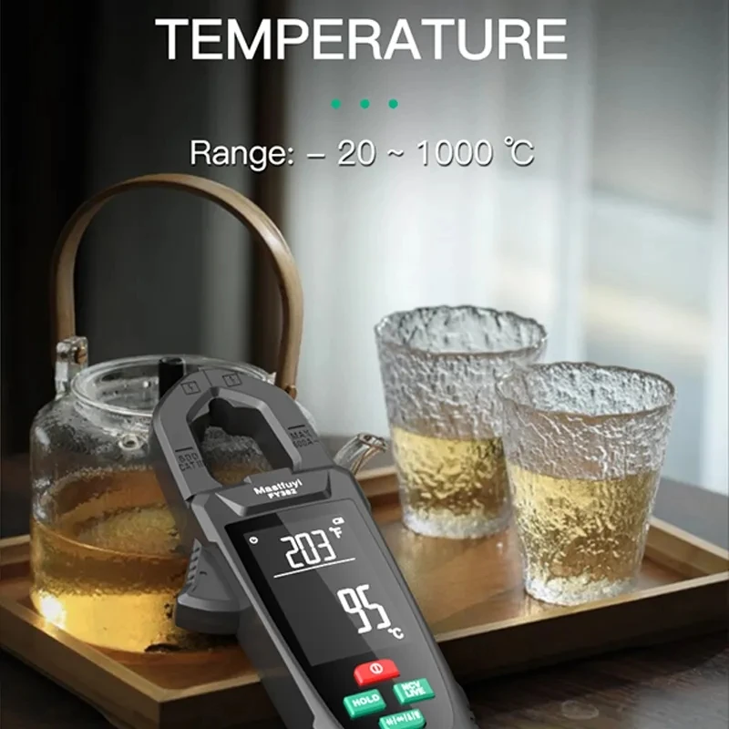 MASTFUYI Digital Clamp Meter AC Voltage Current Clamp Ohm Hertz Ammeter Clamp 9999 Count Automatic measurement of true RMS 4