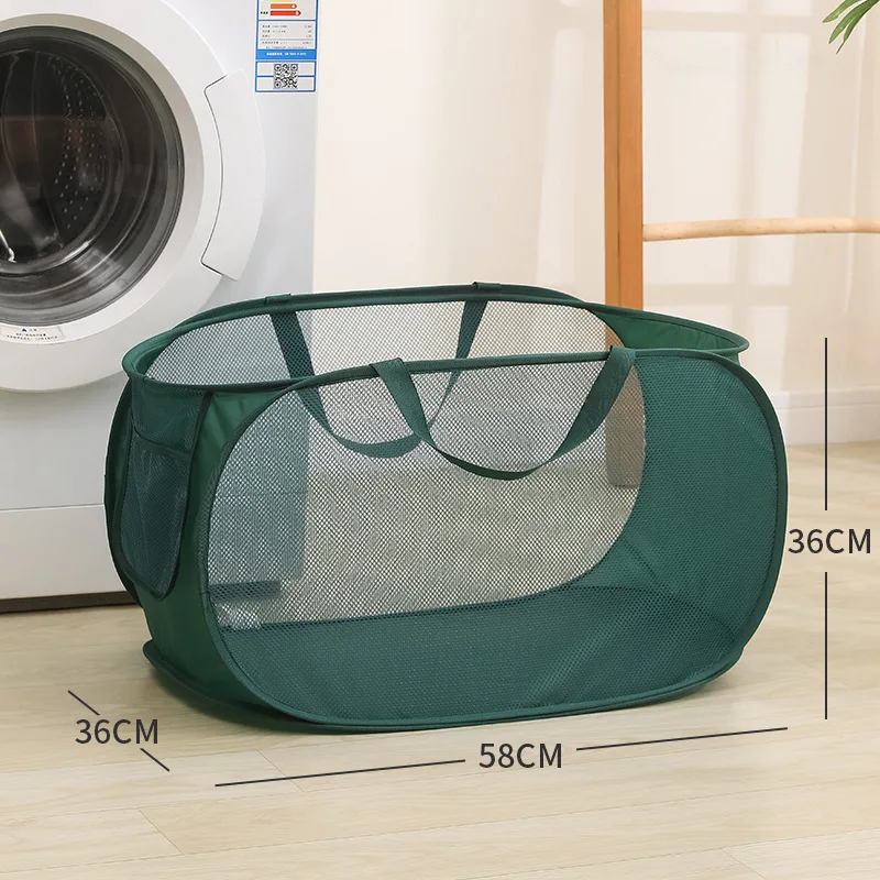 Large-capacity Laundry Basket Capacity Foldable Laundry Basket with Handle for Easy Carrying Breathable Mesh Dirty
