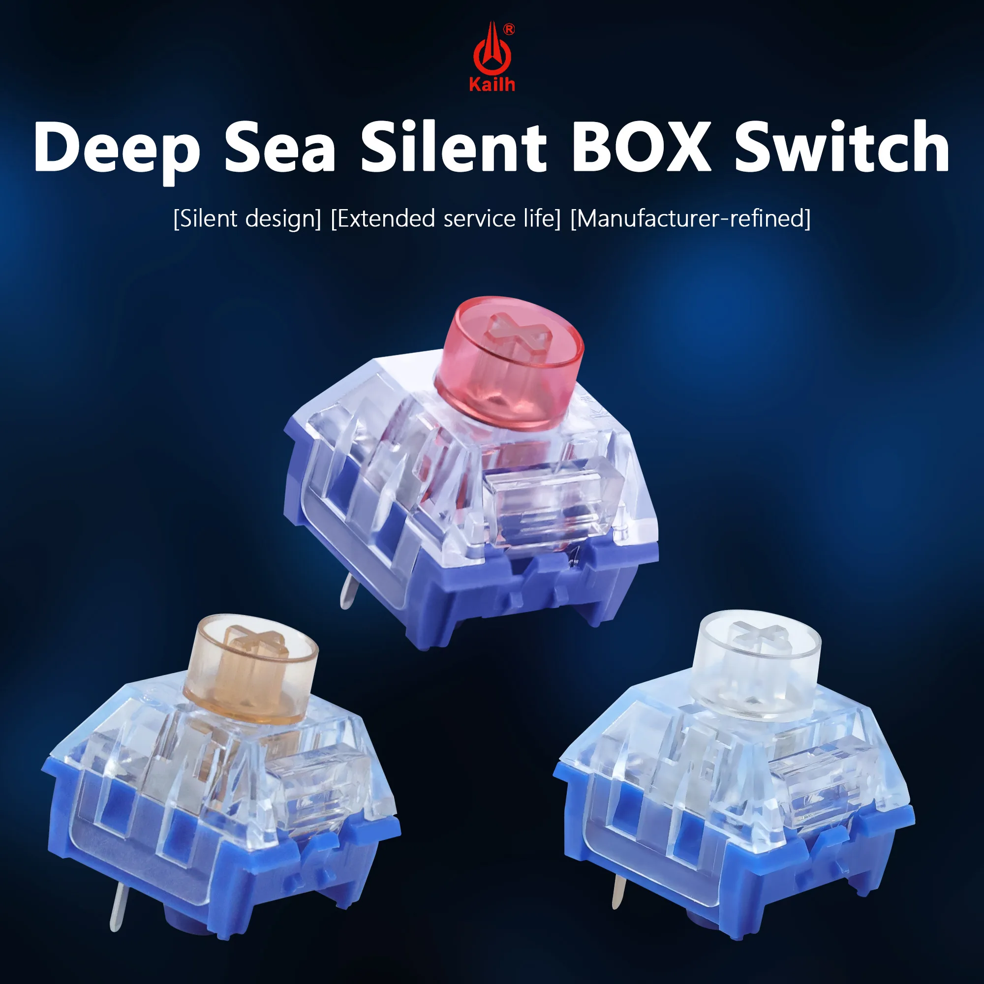Kailh-interruptores silenciosos de ballena de mar profundo, interruptor de teclado de isla solitaria Pro, táctil lineal, 60g, 45g, RGB, caja de teclado mecánico