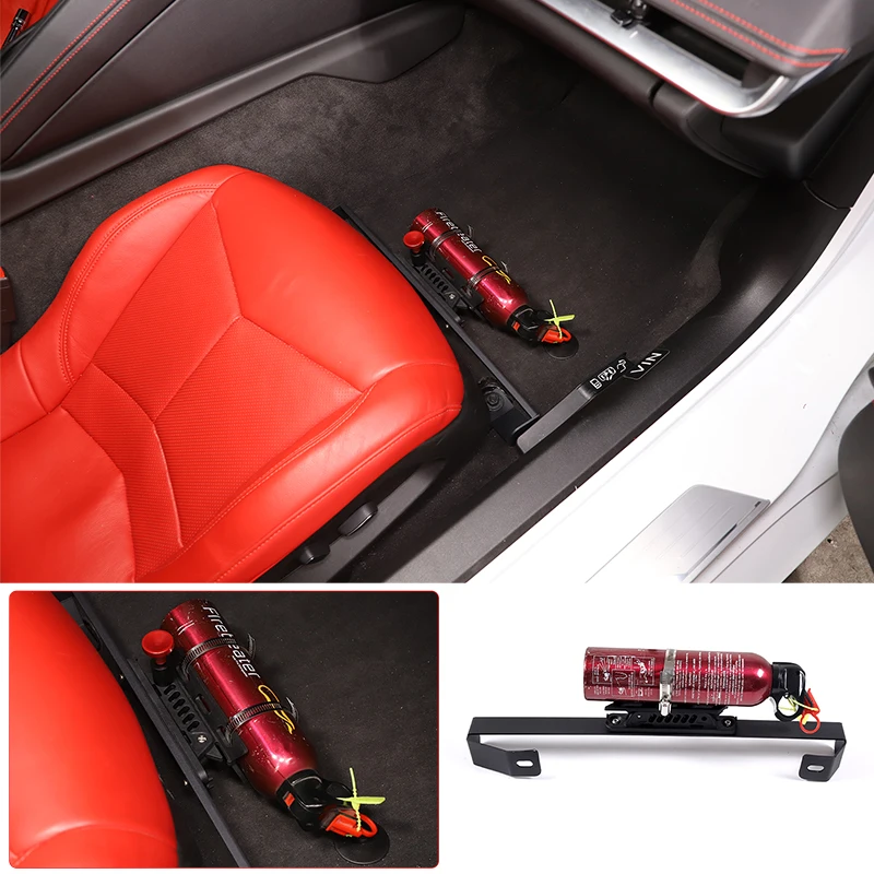 

Copilot Seat Fire Extinguisher Holder Adjustable Extinguisher Mount Holder for Chevrolet Corvette C8 2020-2023 Car Accessories