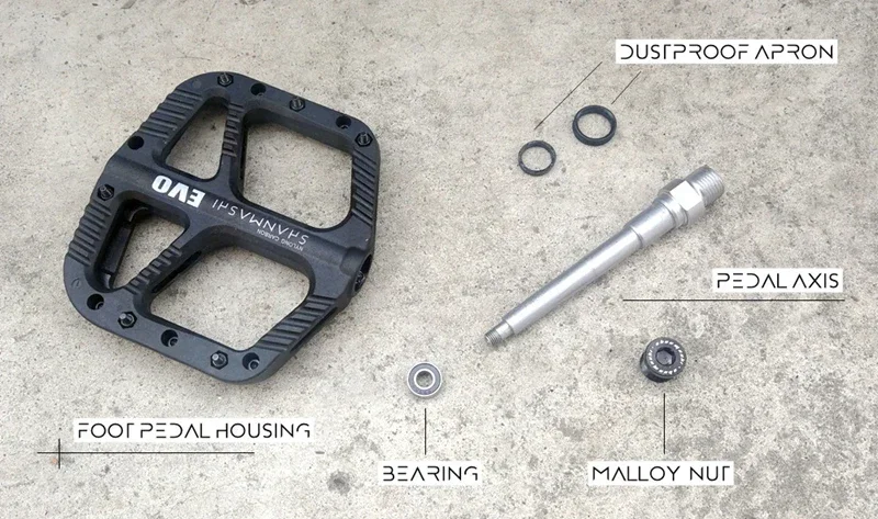 Gineyea Pedali per bici piatti in lega di alluminio, 3 cuscinetti di