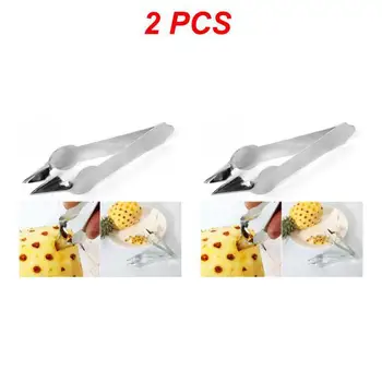 ที่ปอกเมล็ดสับปะรดแบบมีตาคัตเตอร์เหล็กสแตนเลสใหม่อุปกรณ์สำหรับผลไม้ในบ้านในครัวรุ่น1/2/3ชิ้น 9