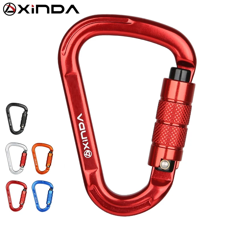 XINDA Outdoor Rock Climbing  Carabiner 25kN Safety Connector Lock Aluminum alloy Spring-loaded Gate Buckle Survive Equipment