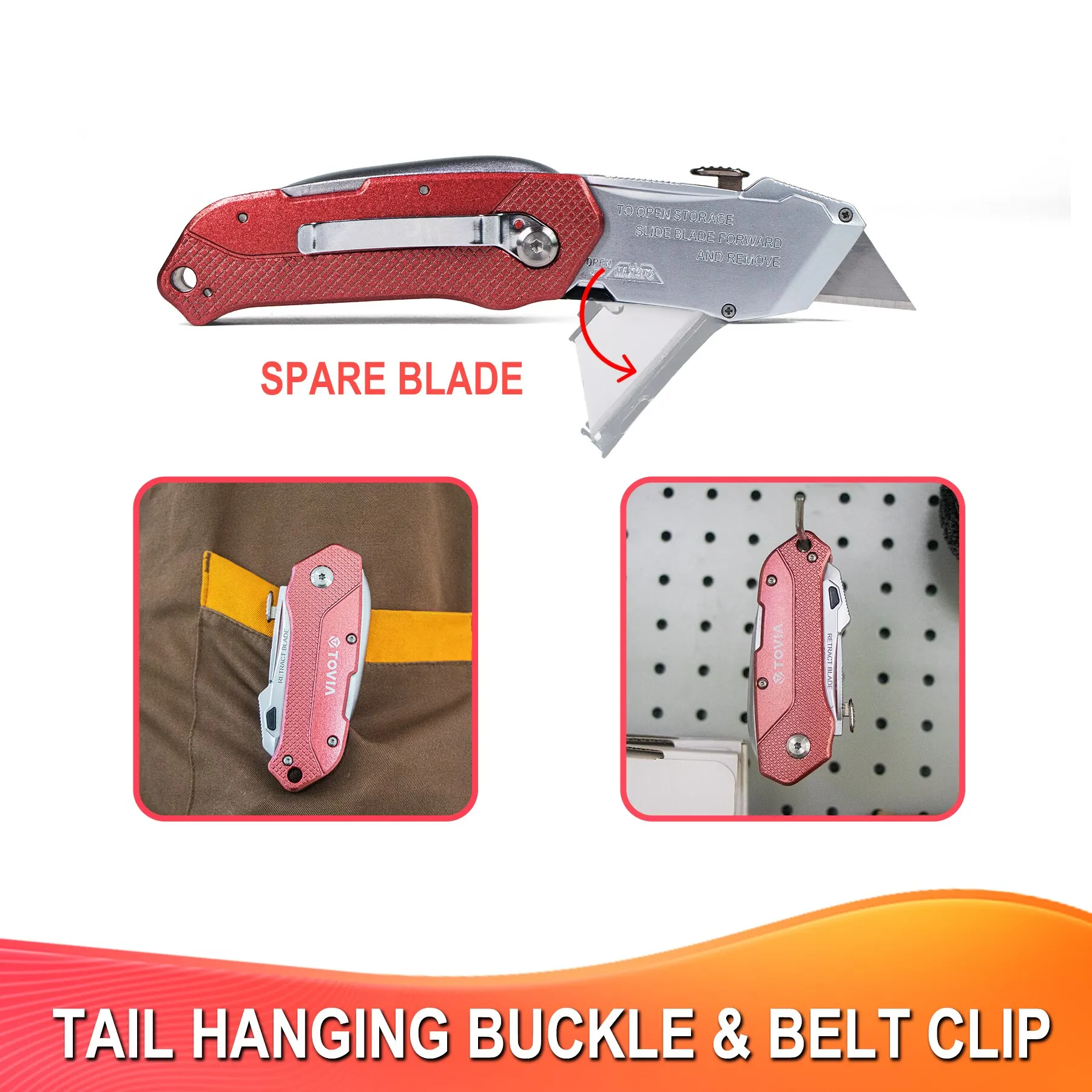 Folding Utility Knife Autoloading Replaceable Locking Blades for Cable Cartons Carboard Boxes Outdoor Tool