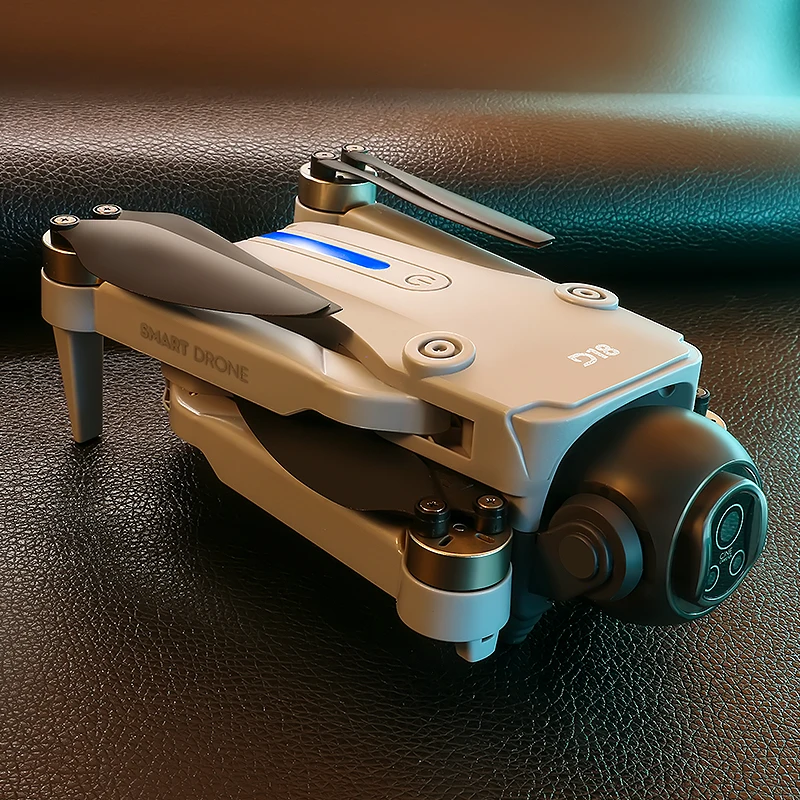 Drone Mini D18 Noir/Gris 8K Moteur Sans Balais Évitement Obstacles