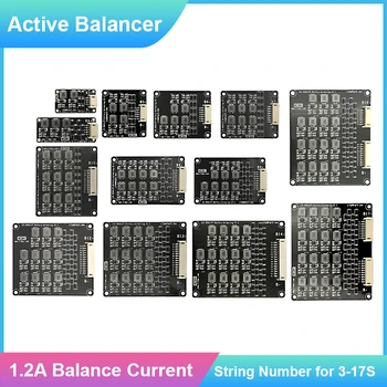 Bilanciatore Attivo 1.2A per Batterie LiFePO4, Scheda di Bilanciamento Induttiva 3S 4S 6S 7S 8S 9S 10S 12S 16S 17S, Equalizzatore BMS per Batterie agli Ioni di Litio