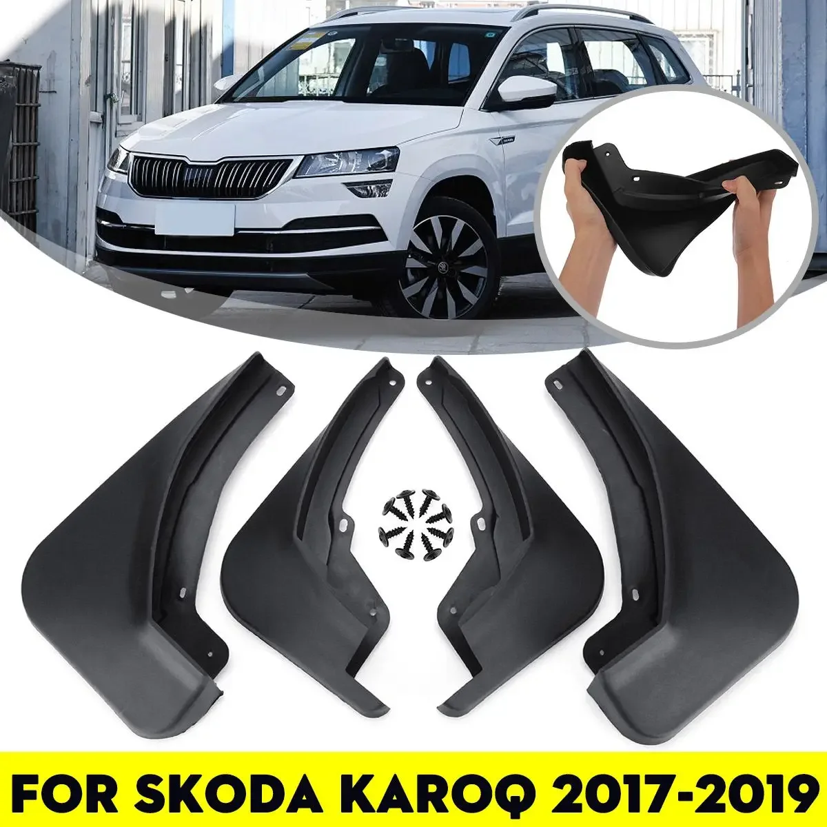 

Car Mudflaps Front Rear Fender Mud Guard Flap Splash Flaps Mudguards For Skoda Karoq 2019 2018 2017 2020 2021 Car Accessories