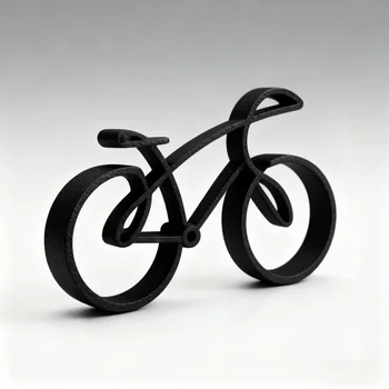 Modello di bici minimalista, elegante scultura ciclistica stampata in 3D per l'arredamento della scrivania, regalo per l'home office per i ciclisti