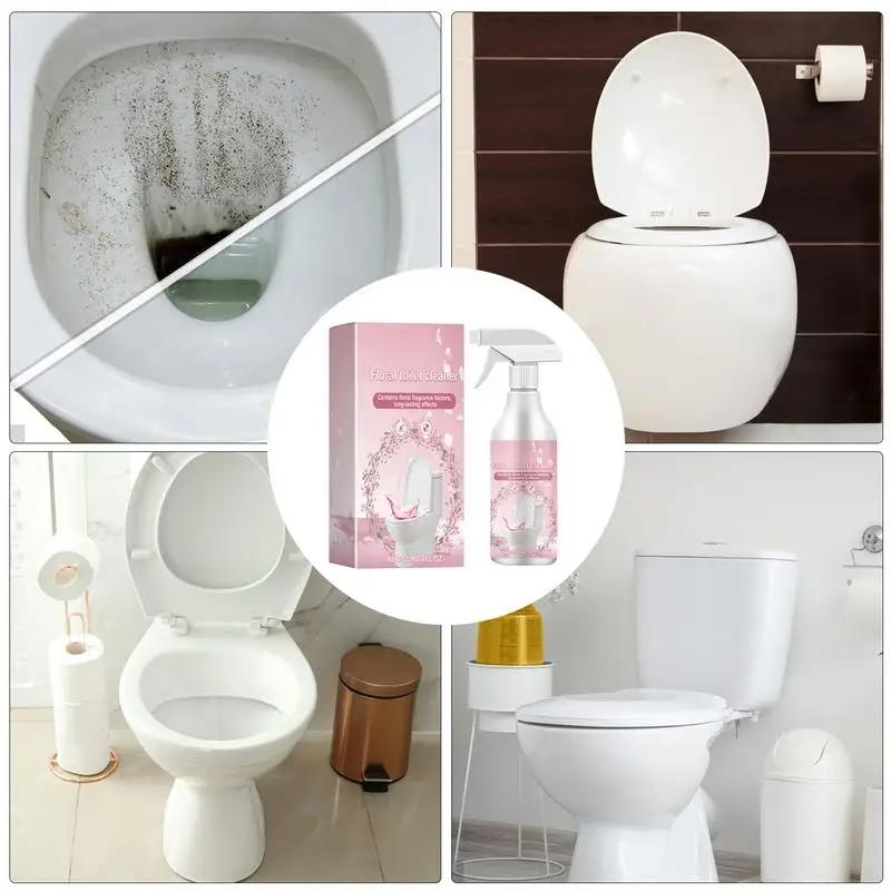 Shower Cleaner Spray Gentle 120mL Floral Scent Bathroom Cleaner Efficient Home Cleaning Supplies For Toilets Tiles Kitchen