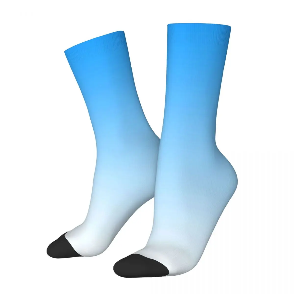

Hip Hop Vintage Cerulean Blue Light Ombre Crazy Men's Socks Unisex Gradient Colorful Harajuku Seamless Printed Crew Sock Gift