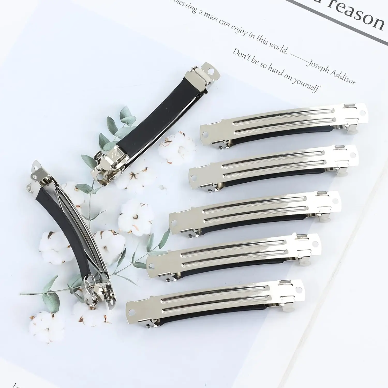 10Pcs Französisch Frühling Haar Clips mit Abdeckung Anti-slip Haarspange Automatische Clip Blank Basis DIY Schmuck Bogen Haarnadeln zubehör – Detail 5