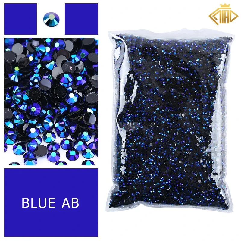 Blue Jelly Flatback Resin Rhinestones for Clothing and Nail Art Decoration