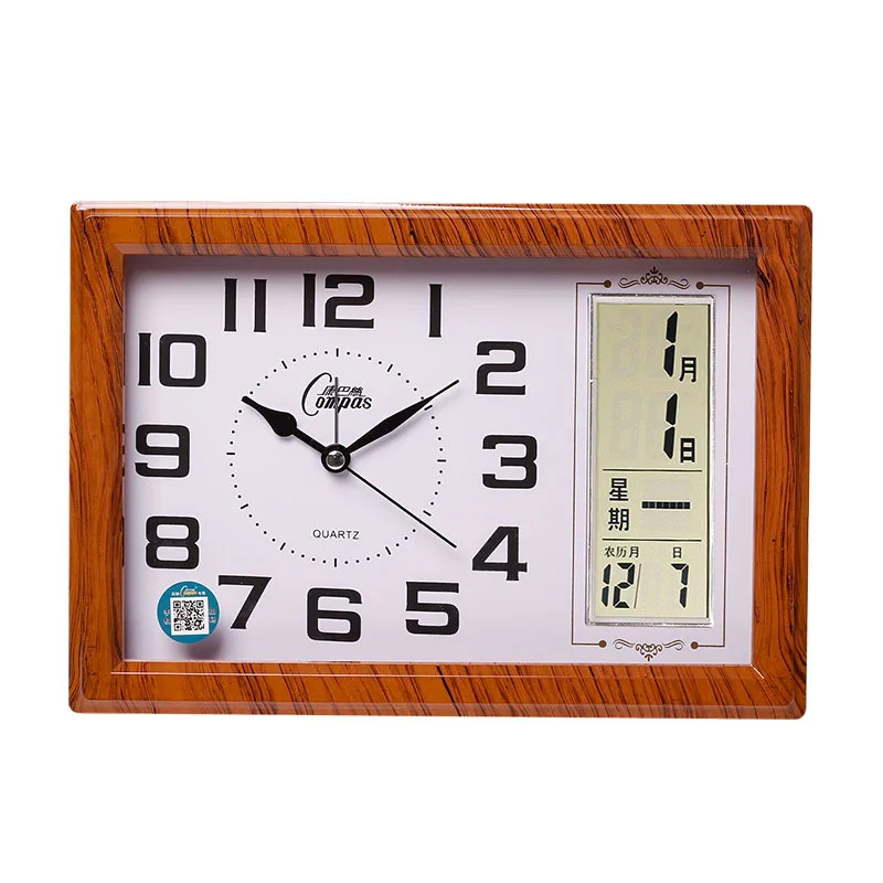

Quiet alarm clock Bedroom table clock for the elderly New Chinese calendar Living room table clock luxury pendulum clock