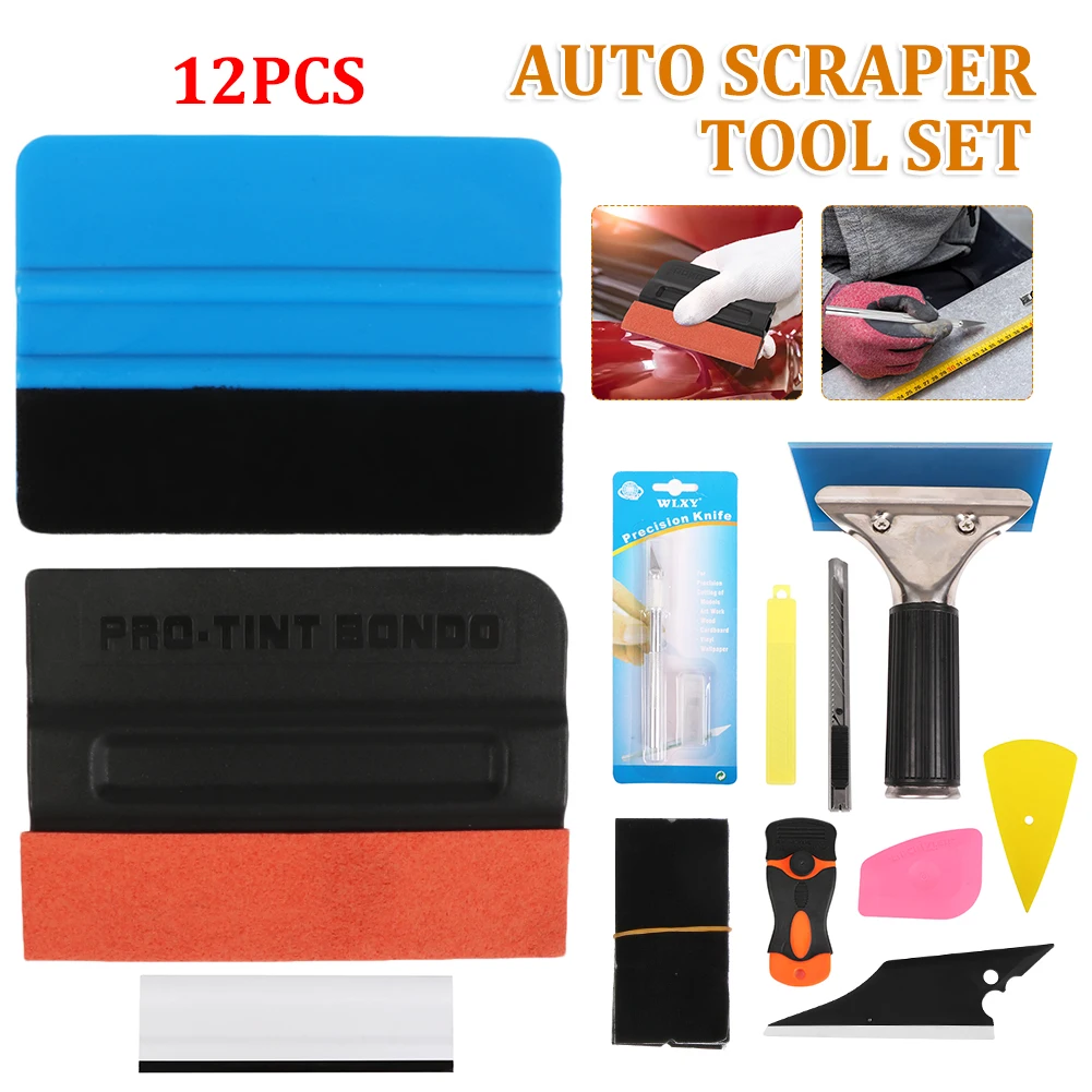 

2022 Auto Wrap Carbon Stickers Vinyl Wrapping Car Installing Tool Set Window Tinting Scraper Washer Magnet Squeegee Clean Tool