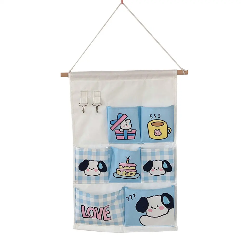 Fabric Hanging Wall Storage Bags Holder Creative Kawaii Wall-mounted Storage Bag Door Cute Wall Mounted Storage Bag Pockets 5