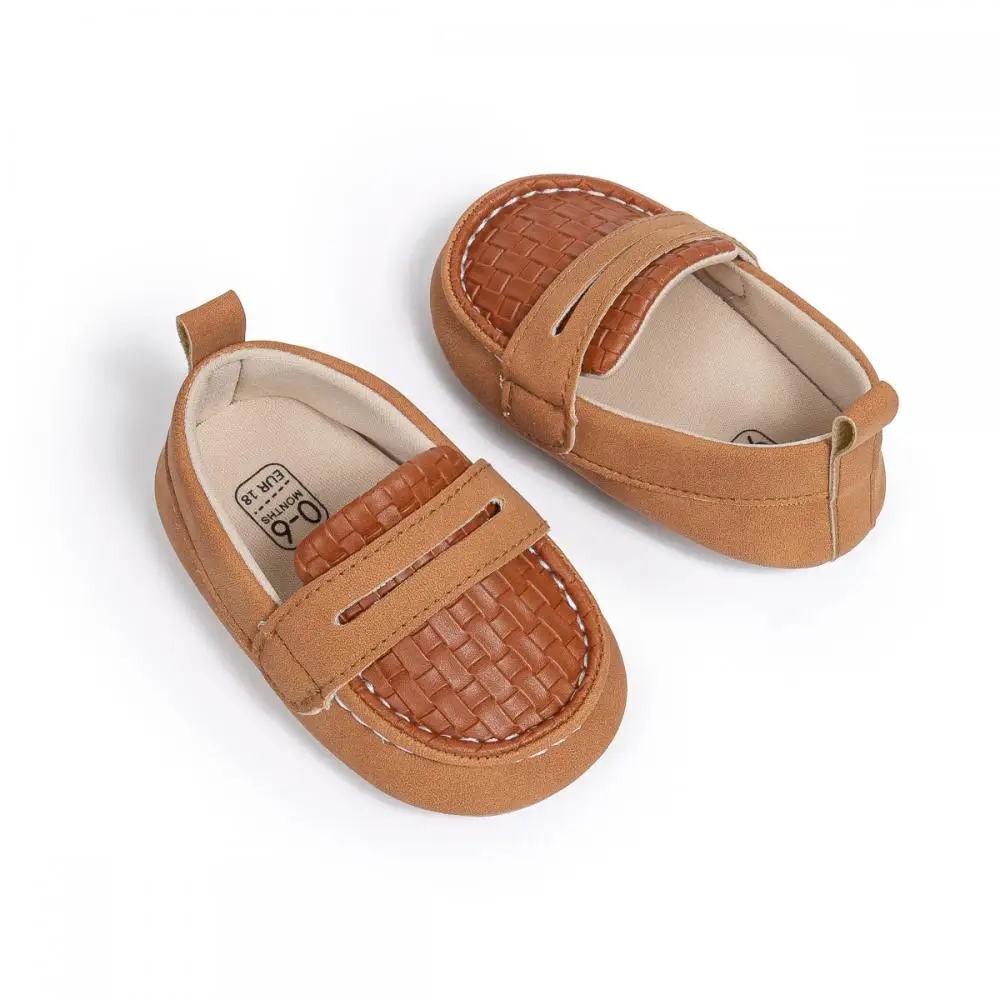 Retro Shallow Mouth Newborn Baby Casual Shoes Baby Boys Girls Set Mouth Walking Shoes Anti-Slip Breathable