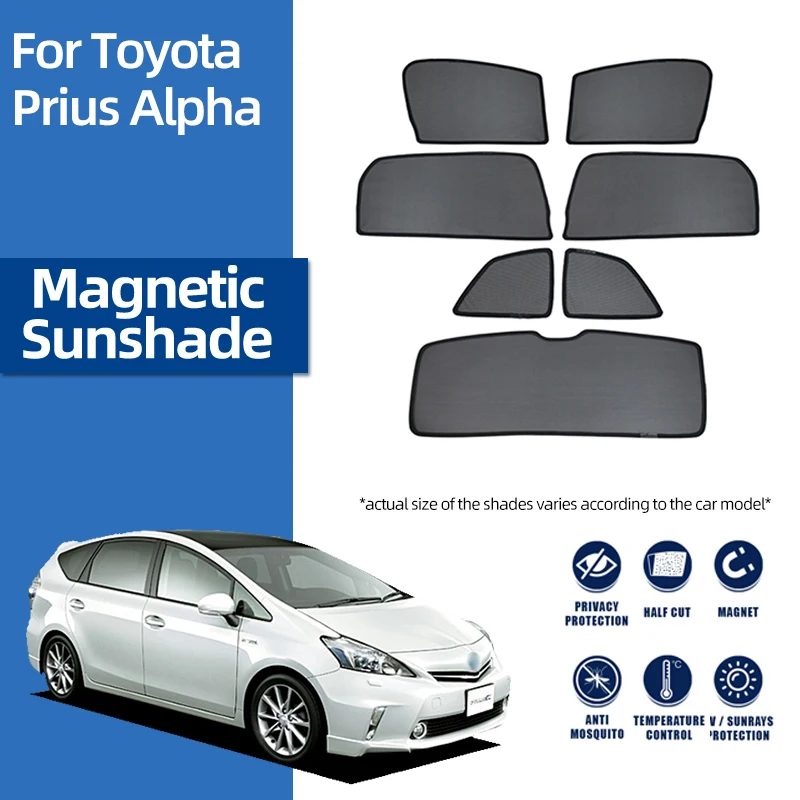 

For Toyota Prius+ ZVW40 2011-2018 Prius Alpha V Magnetic Car Sunshade Shield Front Windshield Rear Side Window Sun Shade Visor