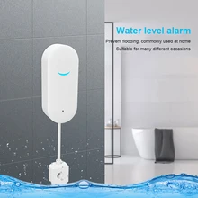Tuya wi fi inteligente alarme de vazamento de água detector inundação casa inteligente controle alarme excesso e água cheia alarme remoto para casa hotel