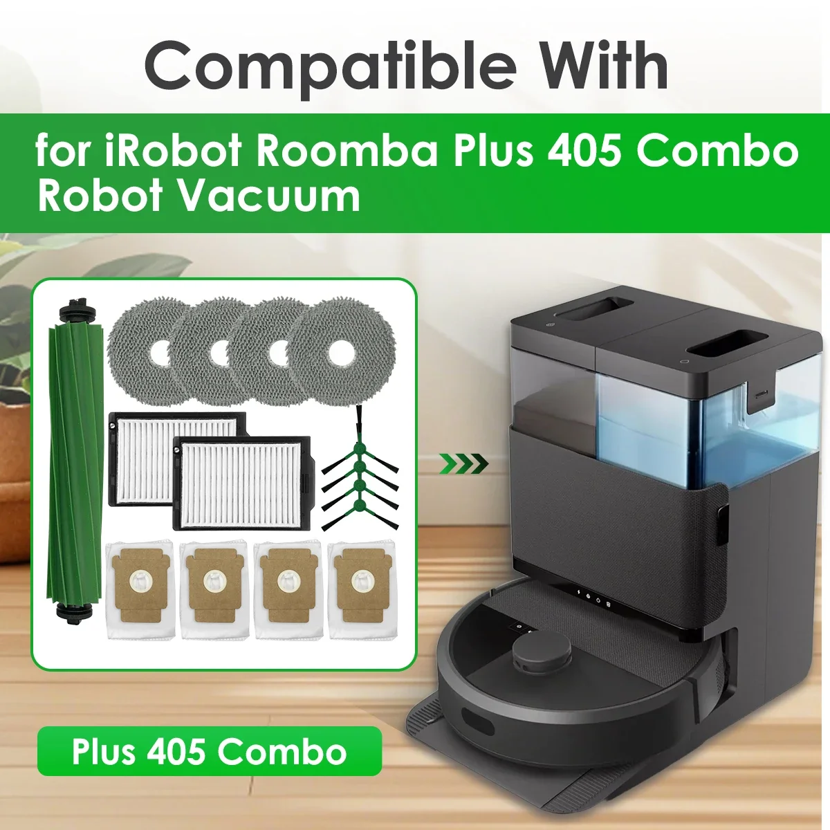 HOME TIMES 15Pcs Replacement Part Kit for iRobot Roomba Plus 405