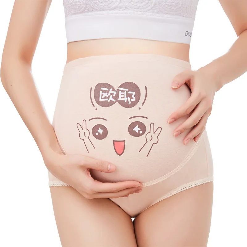 1PC Cartoon Printed Cotton Maternity Panties High Waist Adjustable Belly  Underwear Clothes for Pregnant Women Pregnancy Briefs