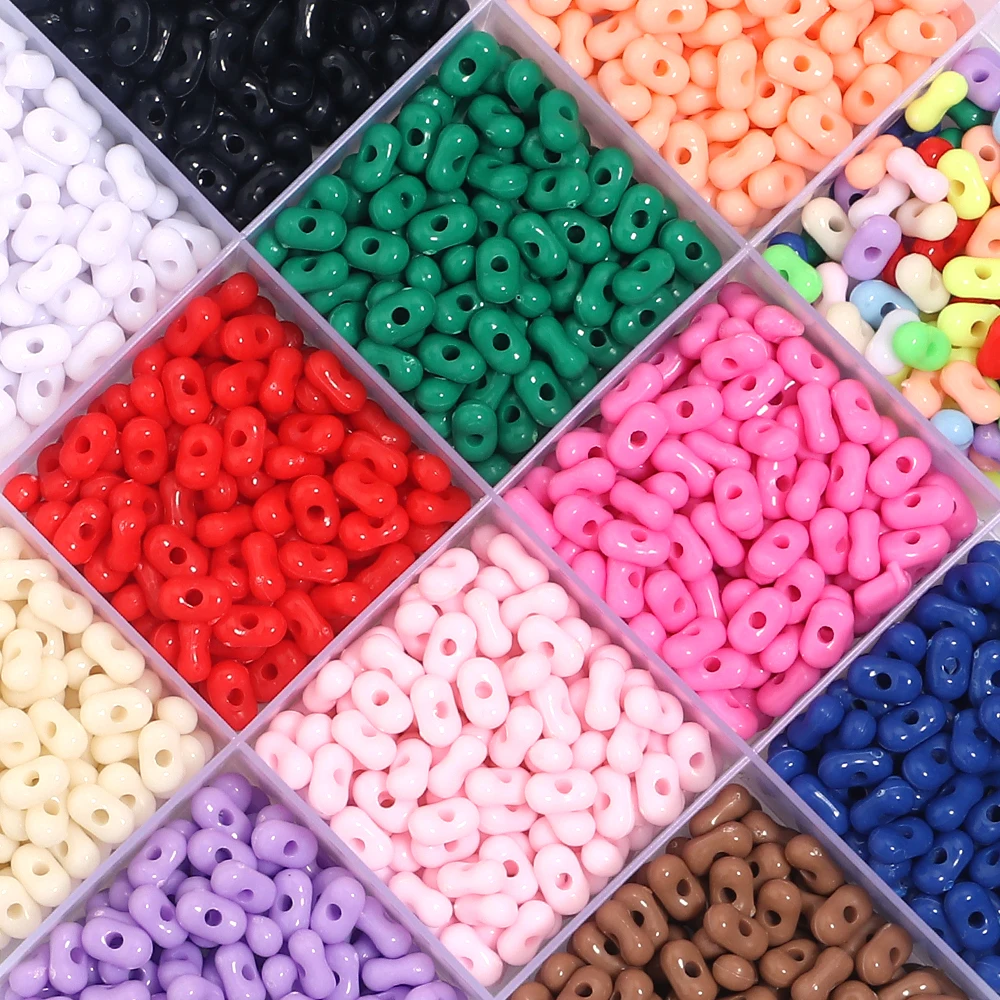 Lot De 500 Perles De Riz Ovales En Verre Vert Pâle - Pour Création De Bijoux DIY, Trou 0.9mm