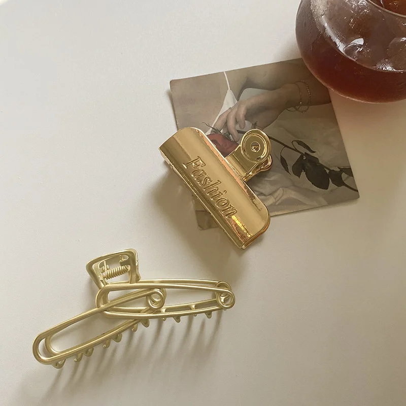 Mode Persönlichkeit Elegante Hohle Geometrische Metall Haar Klaue Pin Vintage Haar Clip Stirnband Haarnadel Haar Krabben Haar Zubehör – Detail 10