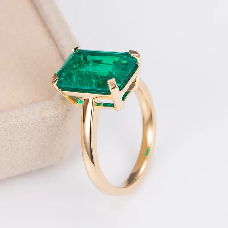 RUIF Custom Classical Design Lab Grown Emerald 9k 10k 14k 18k Rings for Women High Jewelry Easy to All-match 2 RUIF Custom Classical Design Lab Grown Emerald 9k 10k 14k 18k Rings for Women High Jewelry Easy to All-match - Image 2