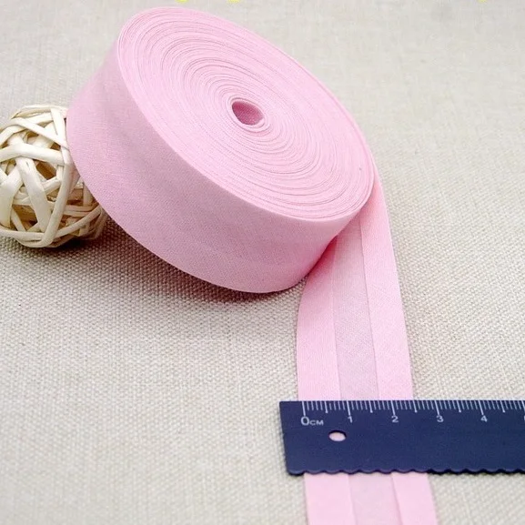 Premium Cotton Folded Bias Tape - 25mm Fabric Binding for Sewing Projects (5 Meters)