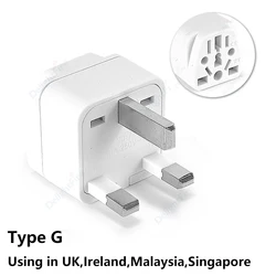 Universal Travel Adapter, UK Plug Converter (White)