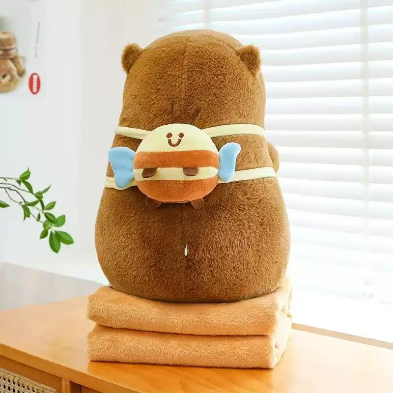Kawaii Transform Backpack Capybara Plush Doll Pillow Pentant Turtle Shell Oyster Bee Capybara Plush Toy Gift For Boys And Girls