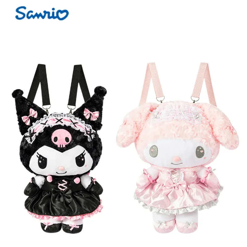 

Рюкзак для кукол Sanrioed Lolita My Melody Kuromi Cinnamoroll Plushie, мультяшный портативный плюшевый рюкзак для хранения, наплечная сумка, подарок для девочки