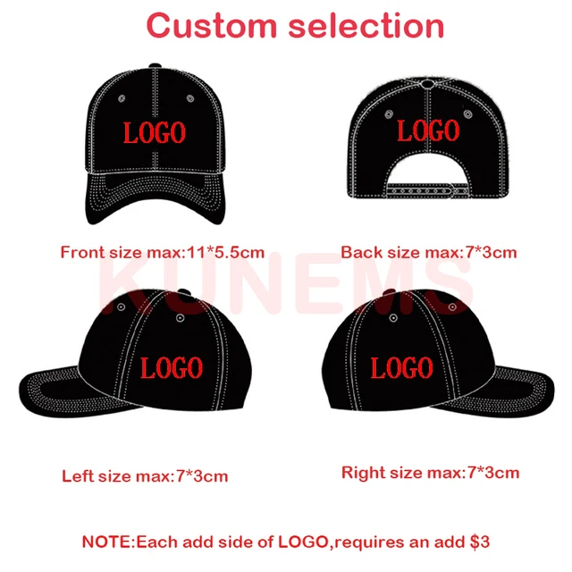 KUNEMS DIY Custom Embroidery Baseball Caps Fashion Suede Cap for Women and Men Brand LOGO Design Print Hats Unisex Wholesale 2