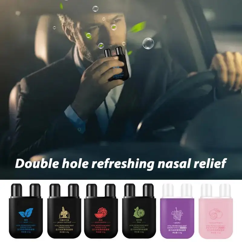 Nose Inhaler Stick 2/pcs 1ml Nasal Inhaler Tubes Dual-Holes For Sinus Relief Portable Nasal Tubes With Cooling Oils nasal stick
