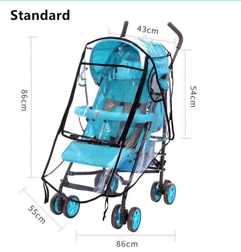 EVA Baby Stroller Accessories Waterproof Rain Cover Transparent Wind Dust  Shield Zipper Open For Pushchairs - AliExpress