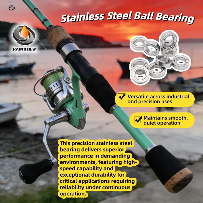 High-Performance Stainless Steel Precision Ball Bearings - Pack of 10