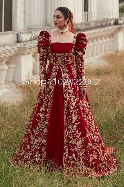 Latest Red Bridal Dress Pakistani in Gown Style #BS600 | Pakistani bridal  dresses, Red bridal lehenga pakistani, Bridal dress fashion