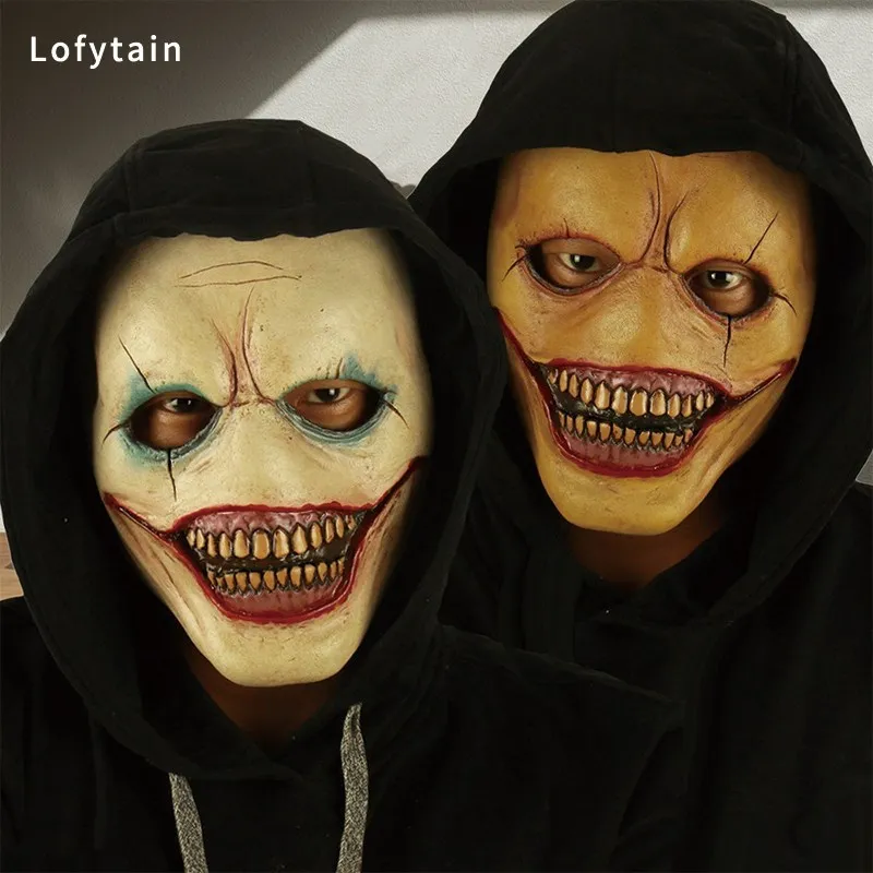 

Lofytain Horror Creepy Devil Joker Skull Masks Cosplay Halloween Clown Demon Latex Helmet Carnival Halloween Party Costume Props