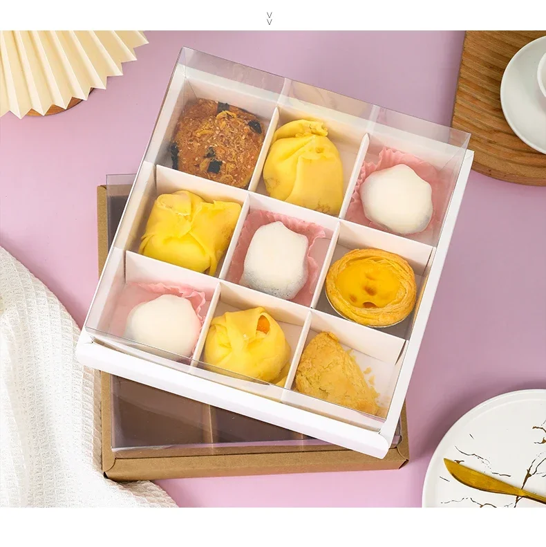 Why 87+ Bakeries Chose This: 10pcs Dessert Grid Boxes with 92% Transparency PET Lids – ... - SKU TDGB1220 - UGI Packaging