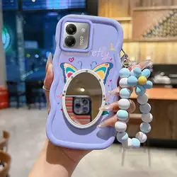 Cartoon Butterfly Phone Case Bundle with Lanyard and Stand - 3 - Piece Set for POCO M7 4G (PURPLE)