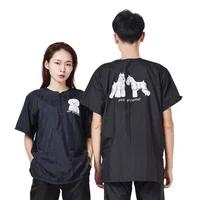 Pet Grooming Clothing Waterproof Work Clothes For Pet Stores Short Sleeved Tops Anti Hair And Anti-static Pet Groomer Smock  1