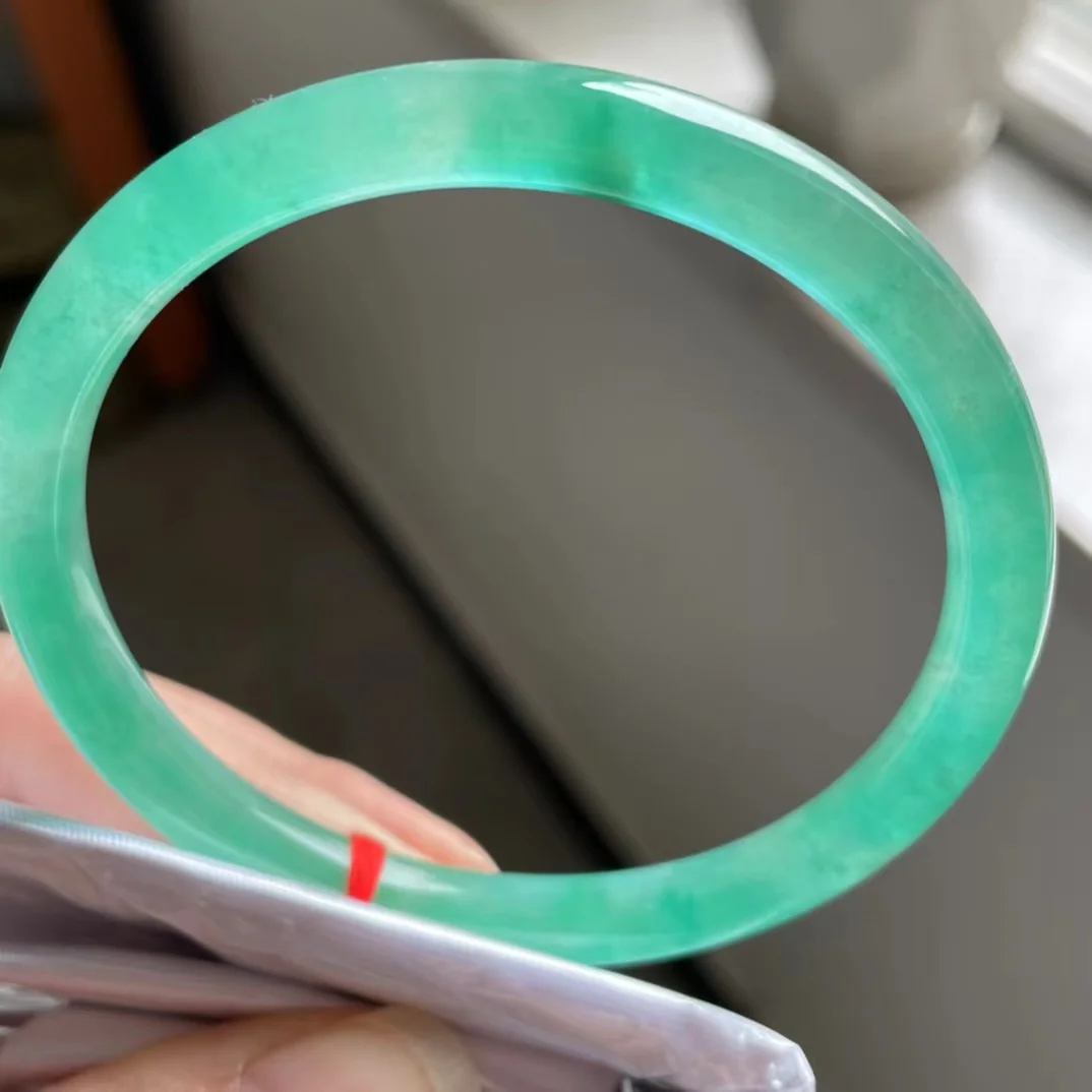 

Чистый натуральный редкий ледяной плавающий цветок Jadeite браслет для женщин тонкий круглый бар идеальные высококачественные ювелирные изделия