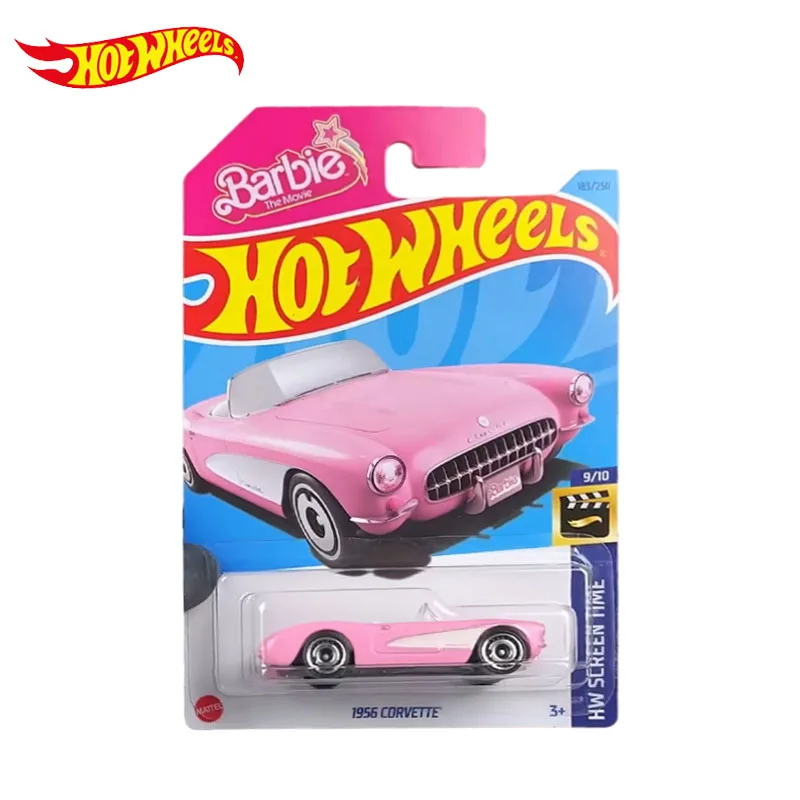 Hot Wheels Barbie The Movie - Corvette 1956 Cabriolet Rose échelle 1:64, 7 Cm, Modèle Die-cast, Collection Pop Culture